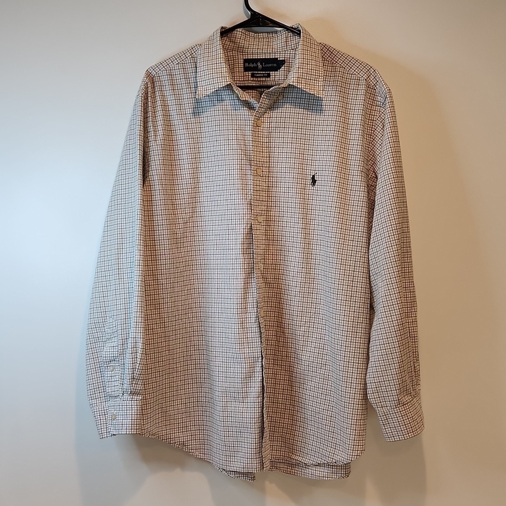 Ralph Lauren Polo Classic Fit Long Sleeve Button Down Shirt Mens Sz 17 1/2 34/35